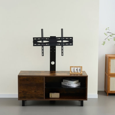 Console de style rétro avec armoire de rangement à pousser, convient à divers téléviseurs, idéale pour le salon et la chambre à coucher