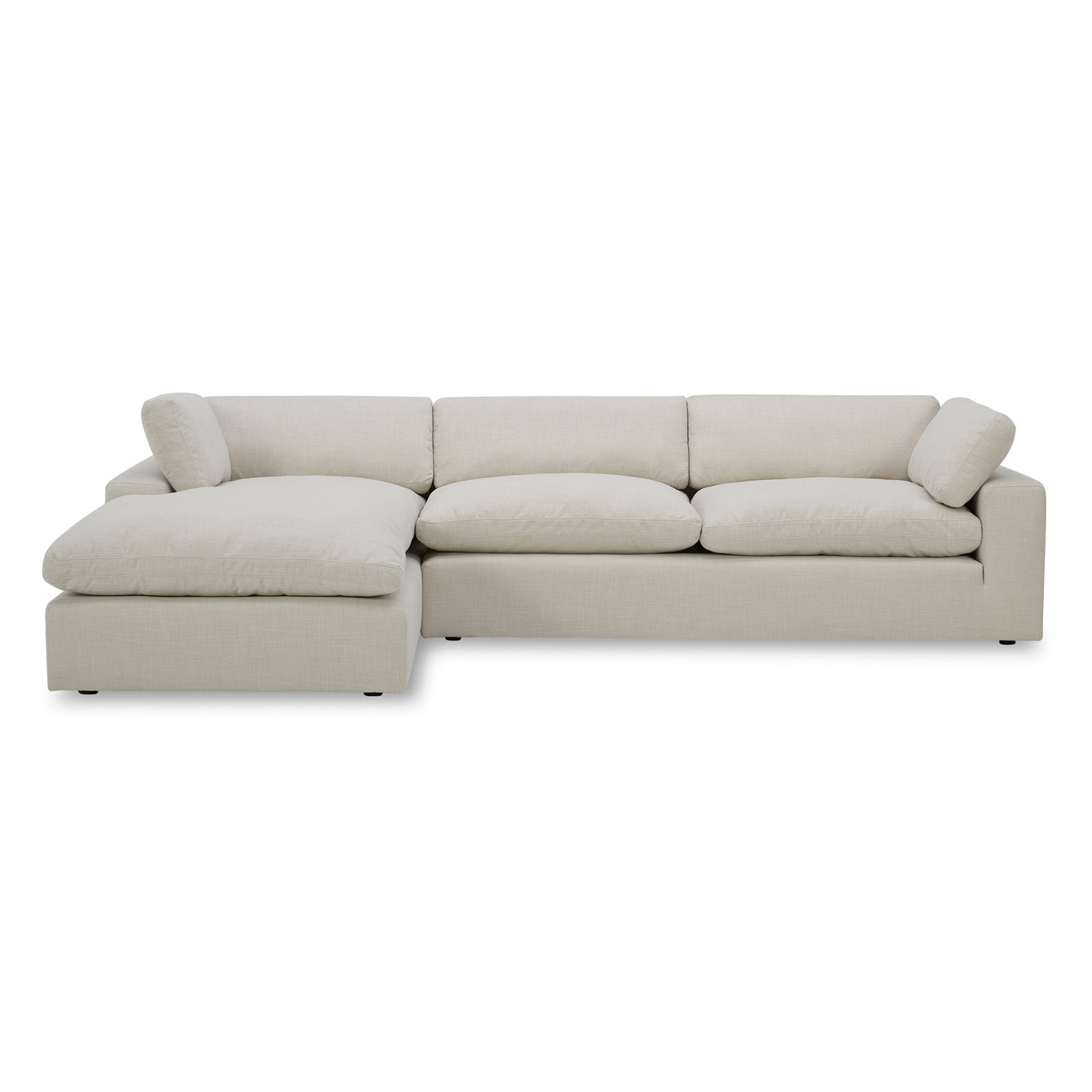 Asher Linen Sofa and Chaise, Effie Linen Performance Linen, Left Hand Facing