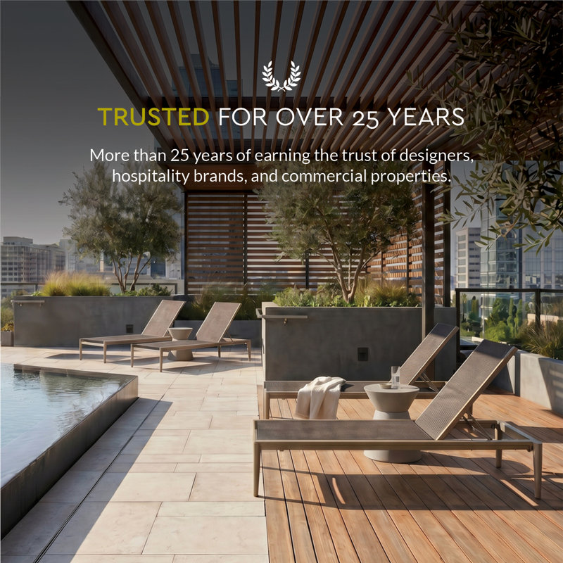 Travira Outdoor Chaise Lounge, Tekwood Natural, Ink Pen, Flint