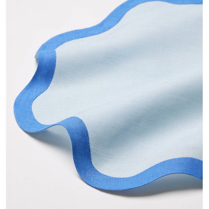 Ondulato Linen Novelty Napkins, Sky/Cobalt