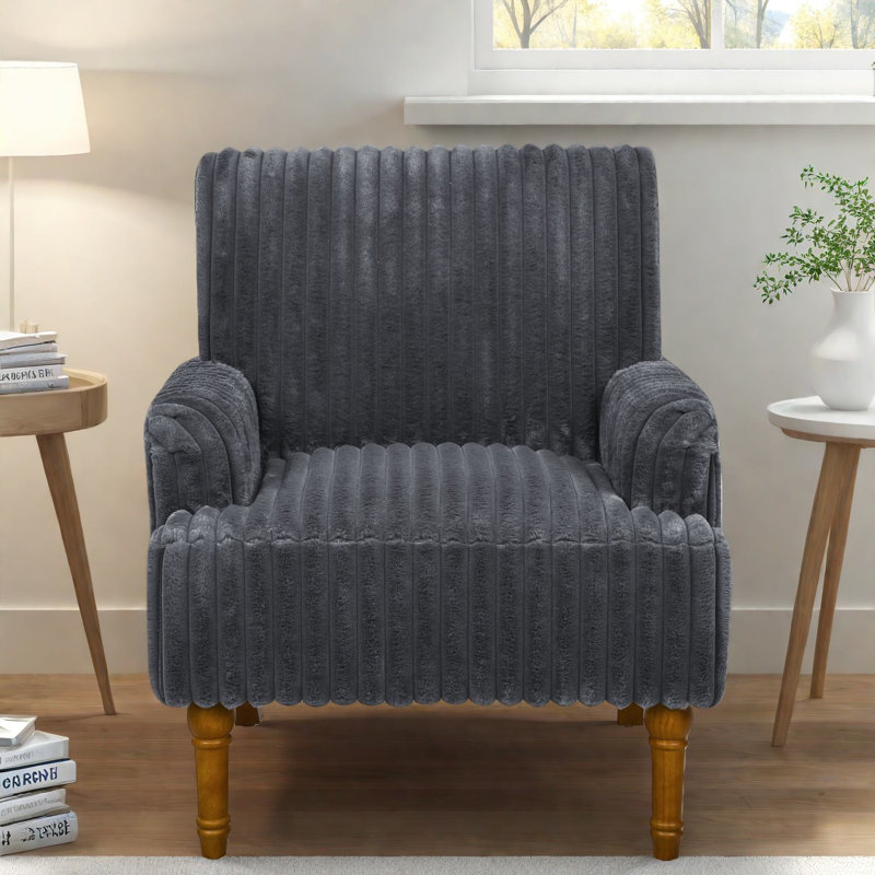 Chaises d'appoint confortables, style moderne en velours côtelé pour le salon