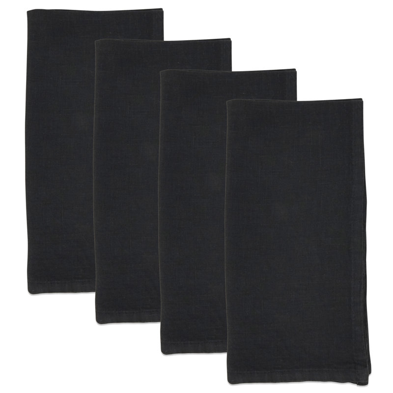 Serviette de table Caliban Crisp And Classic (ensemble de 4) 20S, Noir