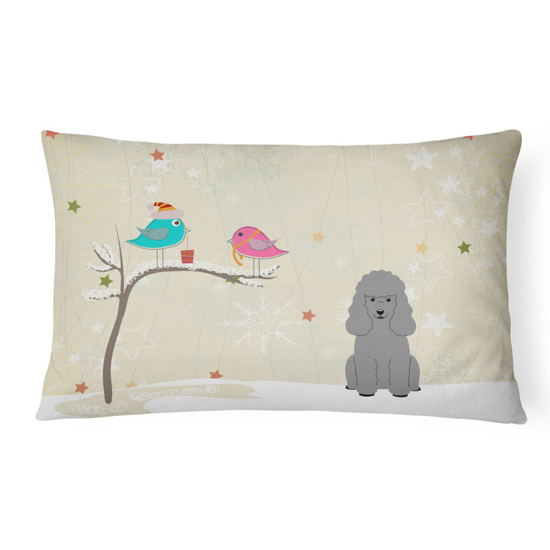 Coussin lombaire d’intérieur/d’extérieur carré de noël, argent