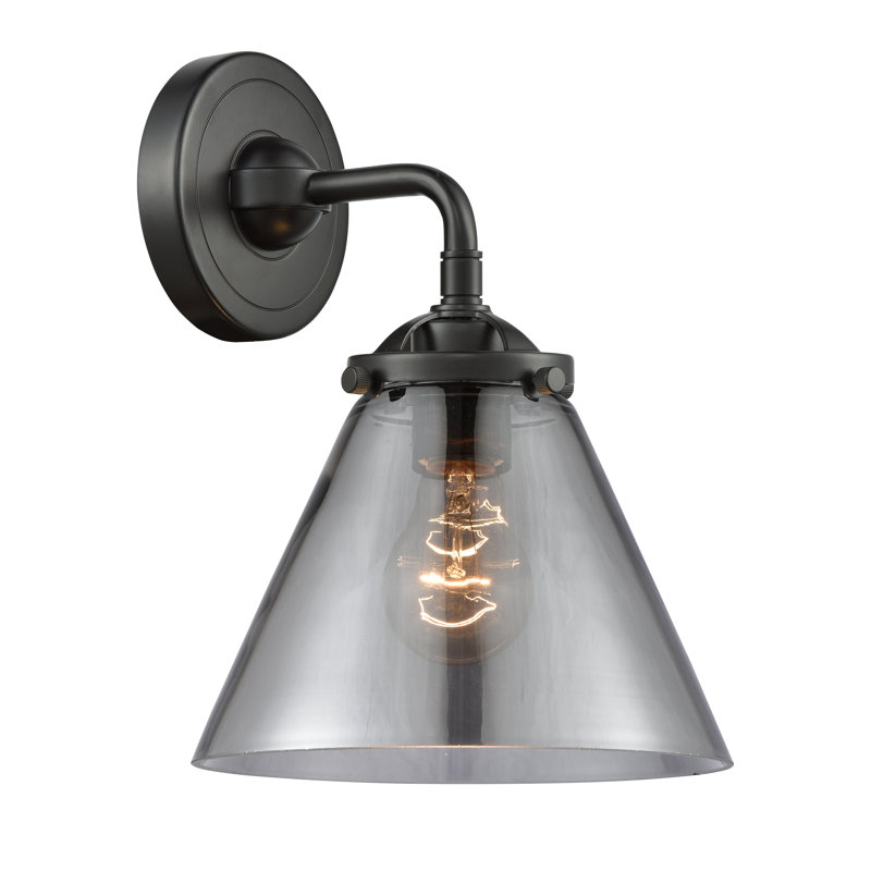 Shofner Armed Sconce, Oil Rubbed Bronze, Smoked, 6 Watt Vinage LED Bulb