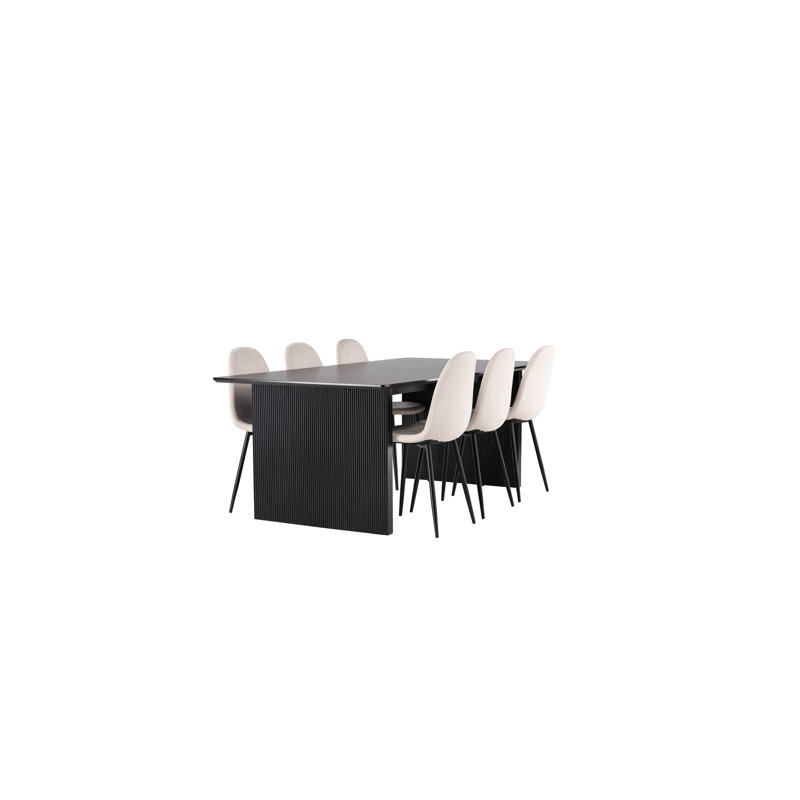 Tyrion 6 - Person Dining Set, Beige, Beige