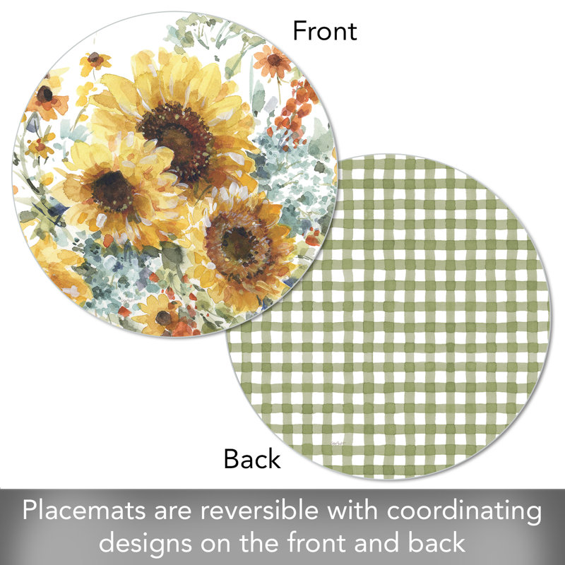 Ensemble de 4 napperons en plastique CounterArt Sunflowers Forever
