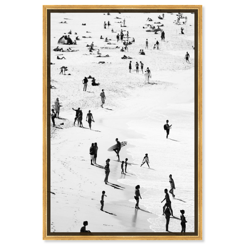 Nautical And Coastal Best Coast, Coastal Black Print by Oliver Gal, 45" H x 30" W, Gold Floater Framed