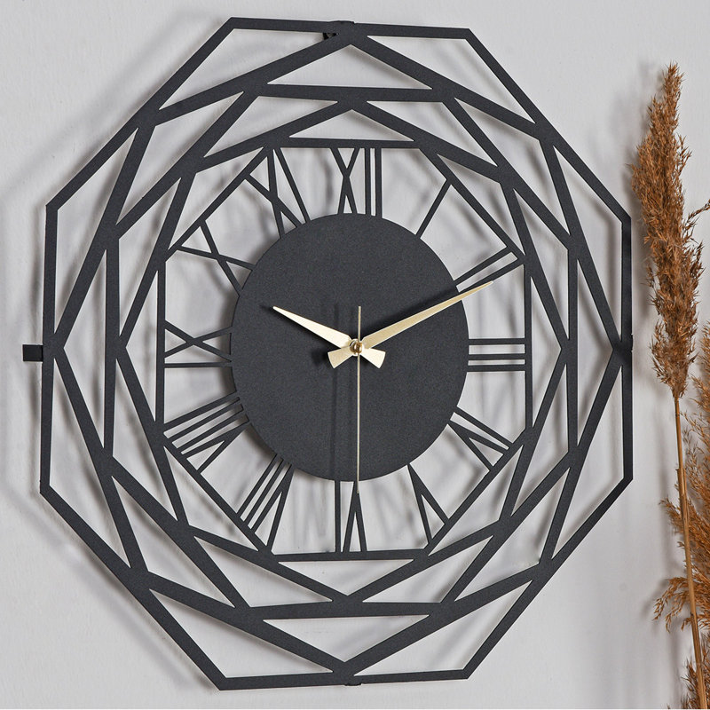 Amarmula Metal Wall Clock, Black