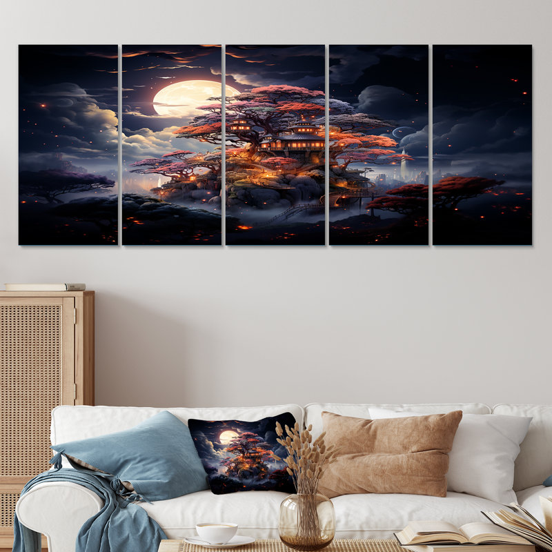 Nebula Nights Castle Treehouse I - China, art mural 5 pièces, H 28 po x l 60 po