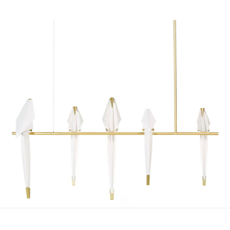 Lustre perchoir clair, Bronze, Fumée, 60” Dia x 60 Height