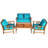 Aisling Acacia 4 - Person Patio Conversation Set with Cushions-1903972566