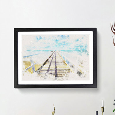 Pier Leading to the Ocean - Picture Frame Painting Print