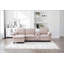 Canapé en velours côtelé de type L uni avec motif segmenté 4 places, porte-gobelet, port USB, boîte de rangement, console mobile et repose-pieds de style UNI-278951991