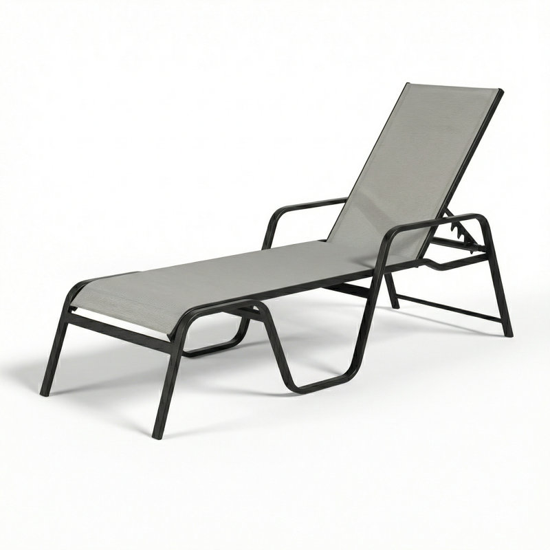 Chaise, Dove Gray Sling/Matte Black
