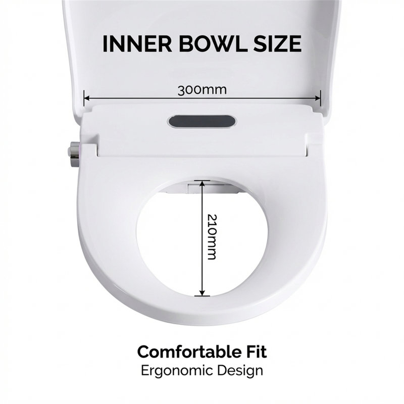 Fully Automatic Radar Sensing Intelligent Toilet Seat, Touch-Free Auto Open/Close Lid, Instant Heating, Rear Wash & Lady Wash, Self-Cleaning Nozzle, LED Display, Night Light, Soft-Close Lid, Remote Control