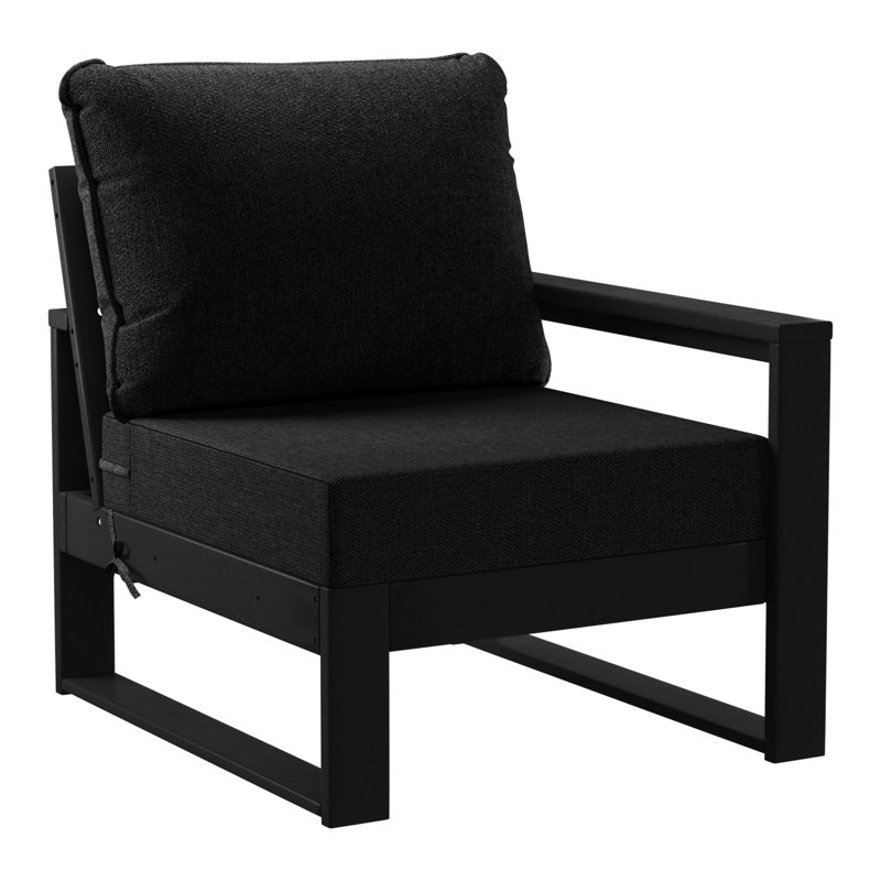 Patio 4-Piece Deep Seating Set With Frame, Black, Black