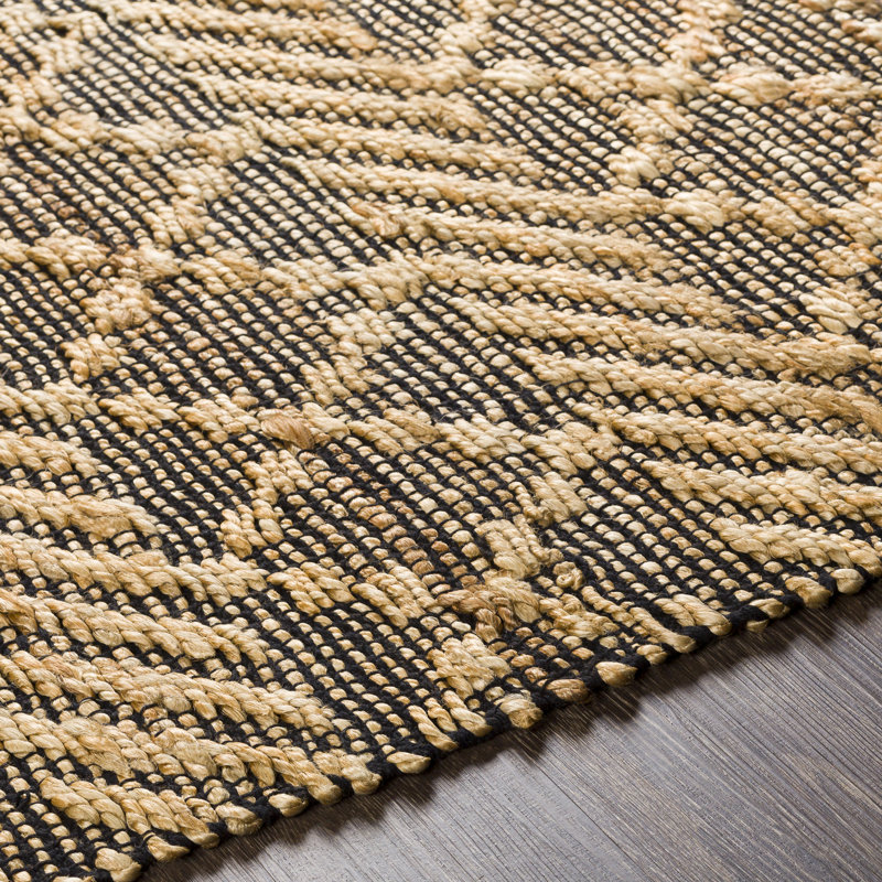 Tapis brun clair en laine tissé à la main Colin, Rectangle de 2 pi x 3 pi