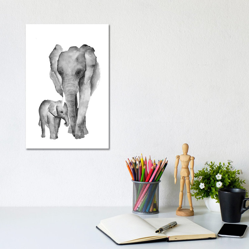 Elephant Mama by ANDA Design - Wrapped Canvas Gallery-Wrapped Canvas Giclée, 30.48cm H x 20.32cm W