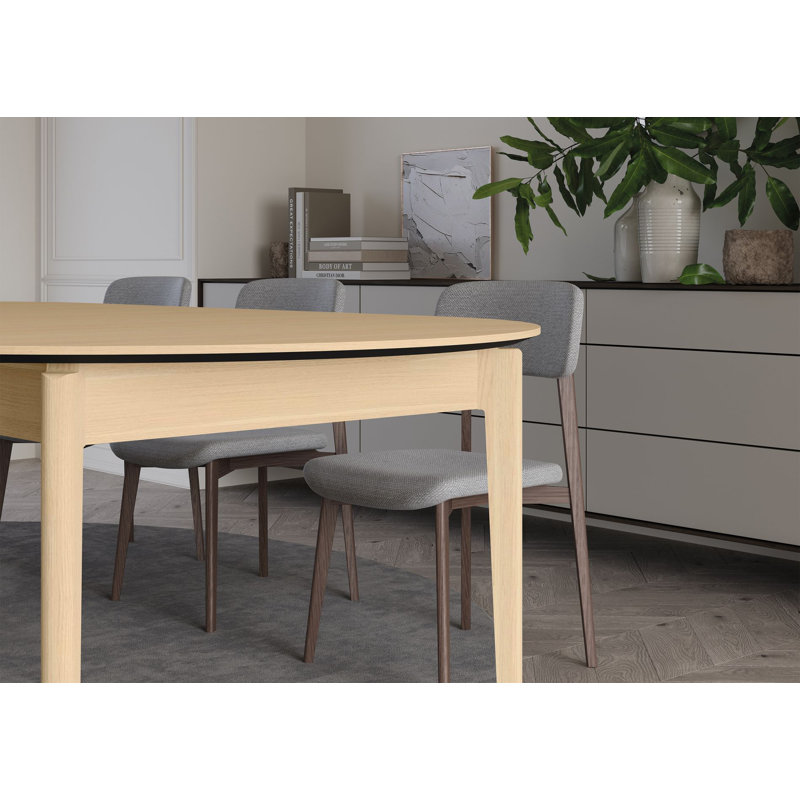 Extendable Round Dining Table, Beige