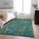 Premium Machine Washable Cerrito AMF533 Teal Rug