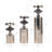 Set of 3 Metal and Marble Pillar Candle Holders & Taper Holders - Decorative Accent for Home Decor-2099463101
