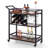 3-Tier Bar Cart On Wheels Home Kitchen Serving Cart With Wine Rack And Glasses Holder-1905025322