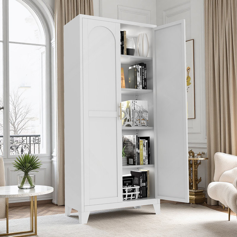 Armoire de rangement polyvalente avec portes et tablettes réglables, idéale pour organiser la chambre à coucher, le salon et la cuisine