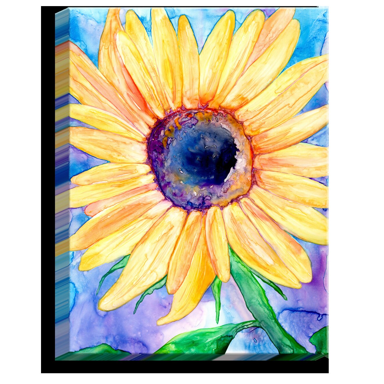 DiaNocheDesigns Sunflower On Canvas by Brazen Design Studio Print