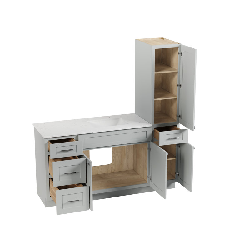 Ensemble de meuble-lavabo simple 66 po Disar, Gris