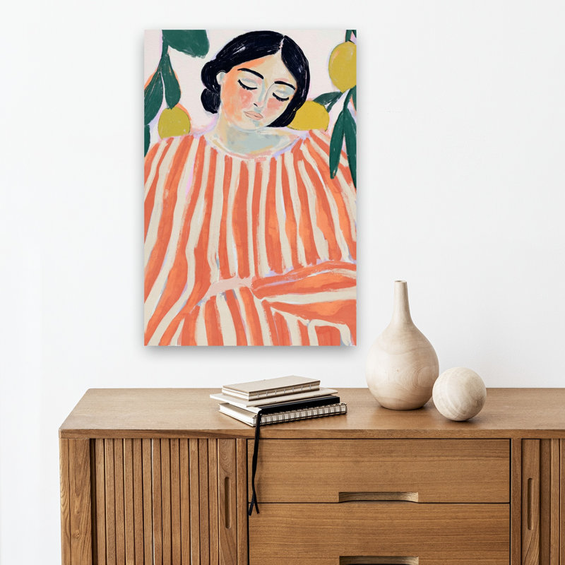 Reproduction d'art mural paysage contemporain abstrait de rêves de citron, 18" H x 12" W