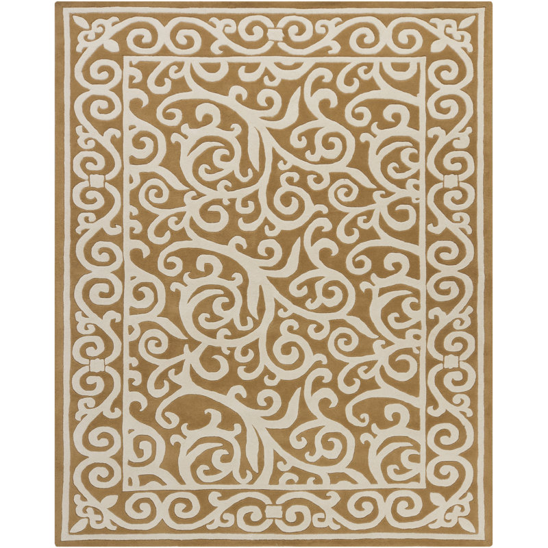 Tapis brun / brun clair Ellaville Swirl, Rectangle 6 pi x 9 pi