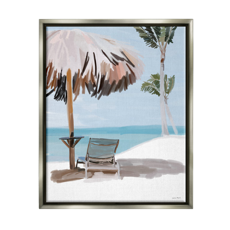 Conception d'art sur toile Stupell Industries par Tropical Beach Hut par Amelia Noyes, H 21 po x l 17 po x P 1,7 po