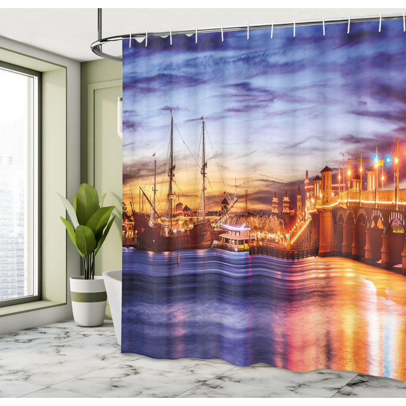 Shower Curtain with Hooks Included, 84"H x 69"W