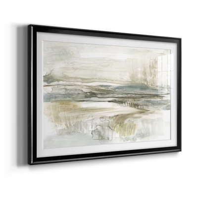 Stark Neutral Landscape II Stark Neutral Landscape II - Matted and Framed Under Acrylic Glass, Large Living Room Wall Art