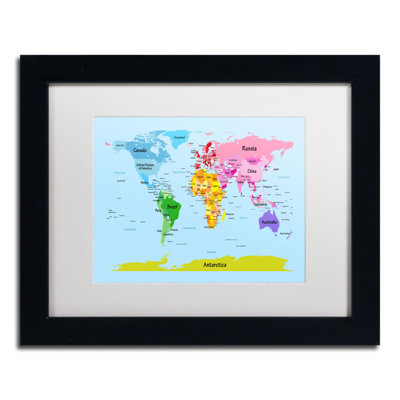 «World Map for Kids», impression encadrée sur papier