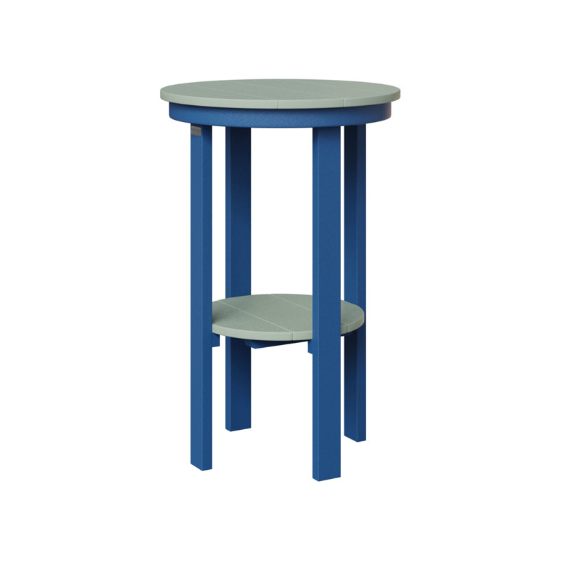 Table de bout ronde Berlin Gardens, Écume de mer, écume de mer, H 32 po x l 21,5 po x P 21,5 po, Bleu pacifique