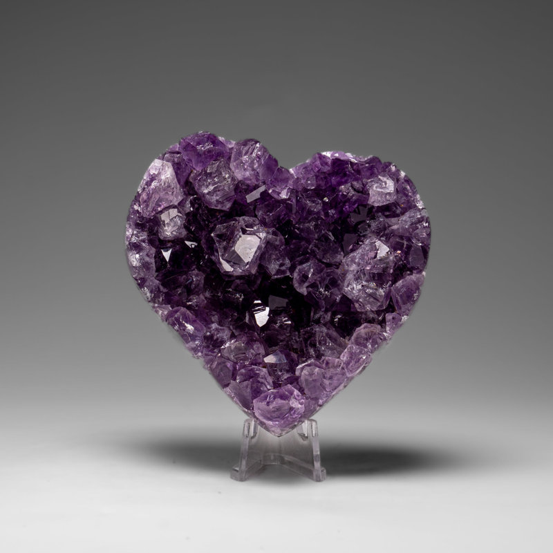 Genuine Amethyst Crystal Cluster Heart From Uruguay (288.3 Grams)