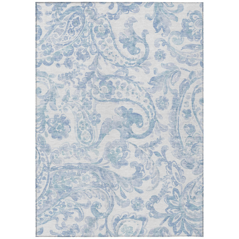 Spresa Washable Paisley Indoor / Outdoor Rug, Rectangle 5' x 7'6"