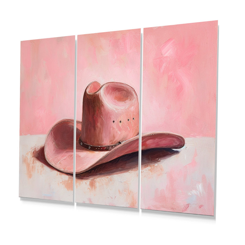 «White Cowboy bottes on Interstate II - Cowgirls», ensemble de reproduction d'art mural, Toile avec cadre flottant brun