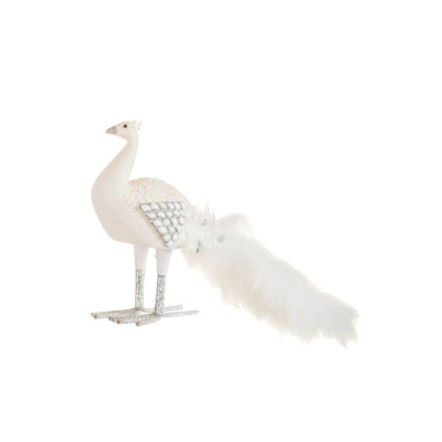 White Feathered Peacock Figurine