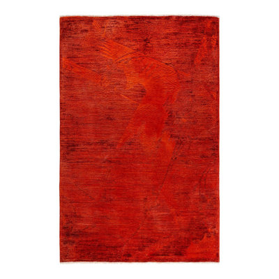 Tapis orange 4 pi x 6 pi 1 po Dacorey One-of-a-Kind