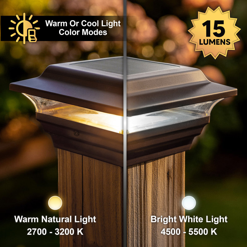 Bronze Aluminum LED Solar Post Cap Light