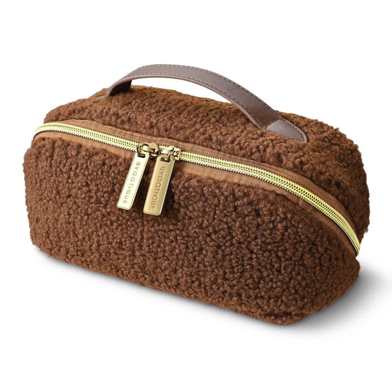 Organisateur de maquillage en flanelle Athulya, Brun