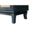 Console à panneaux texturés, buffet 4 portes pour salon, étagères réglables, table d'appoint de rangement bleue artisanale, meuble