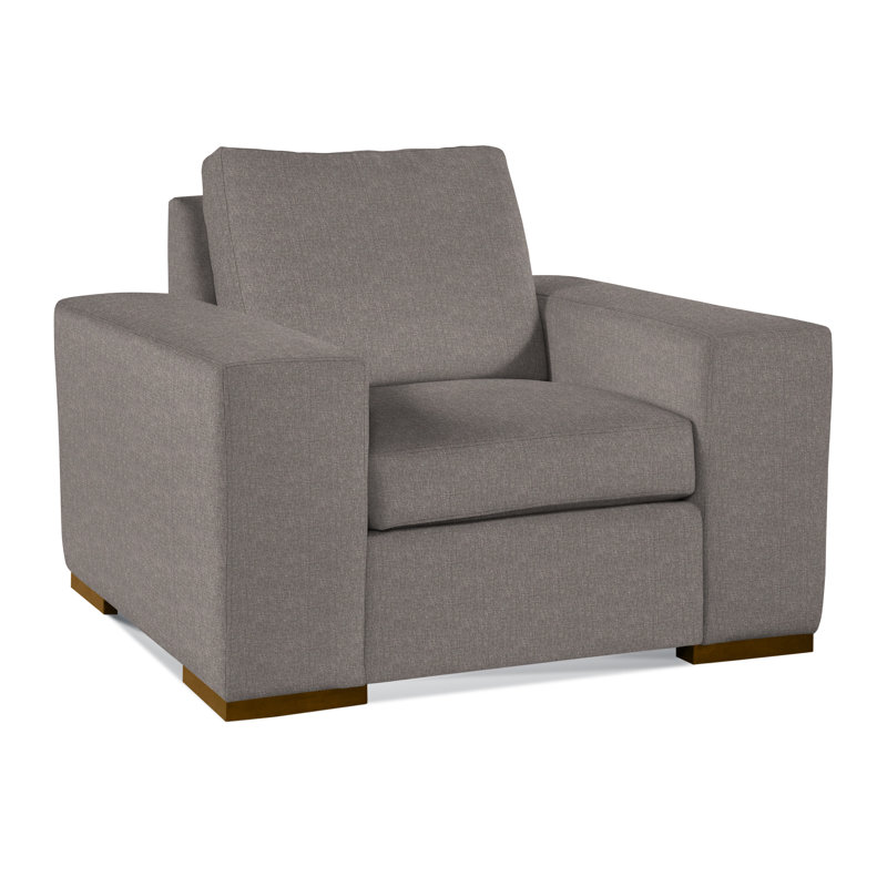 Memphis Armchair, Green Performance Fabric; 0851-54, Havana
