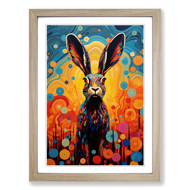 Hare Colour Field - Single Picture Frame Print on Wood