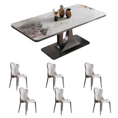 Ensemble de table de salle à manger rectangulaire et chaises