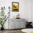 Three Doors Grey Storage Unit With Ample And Stylish Design Side Table In Grey, E1 Smooth Drawer Slides