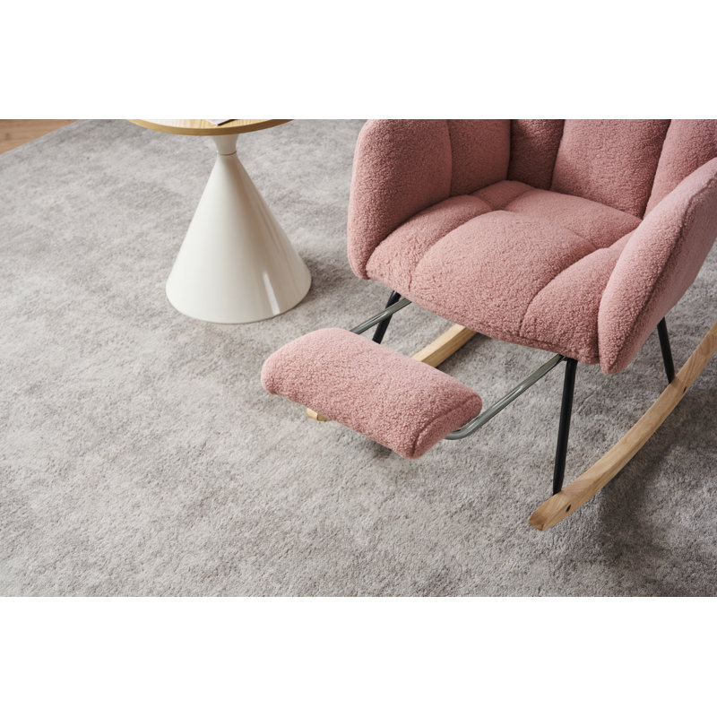 Fauteuil oscillant rembourré Myroslava, Rose