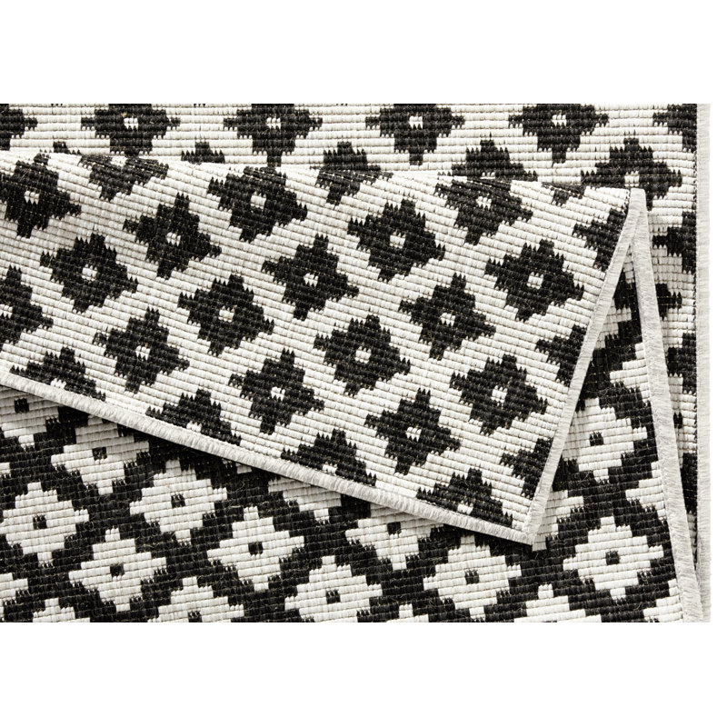 Nizza Flatweave Black/Cream Rug, Runner 80 x 250 cm